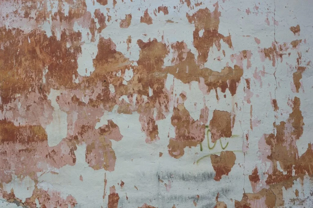 Humedad por filtración en pared  de vivienda antigua en Granada